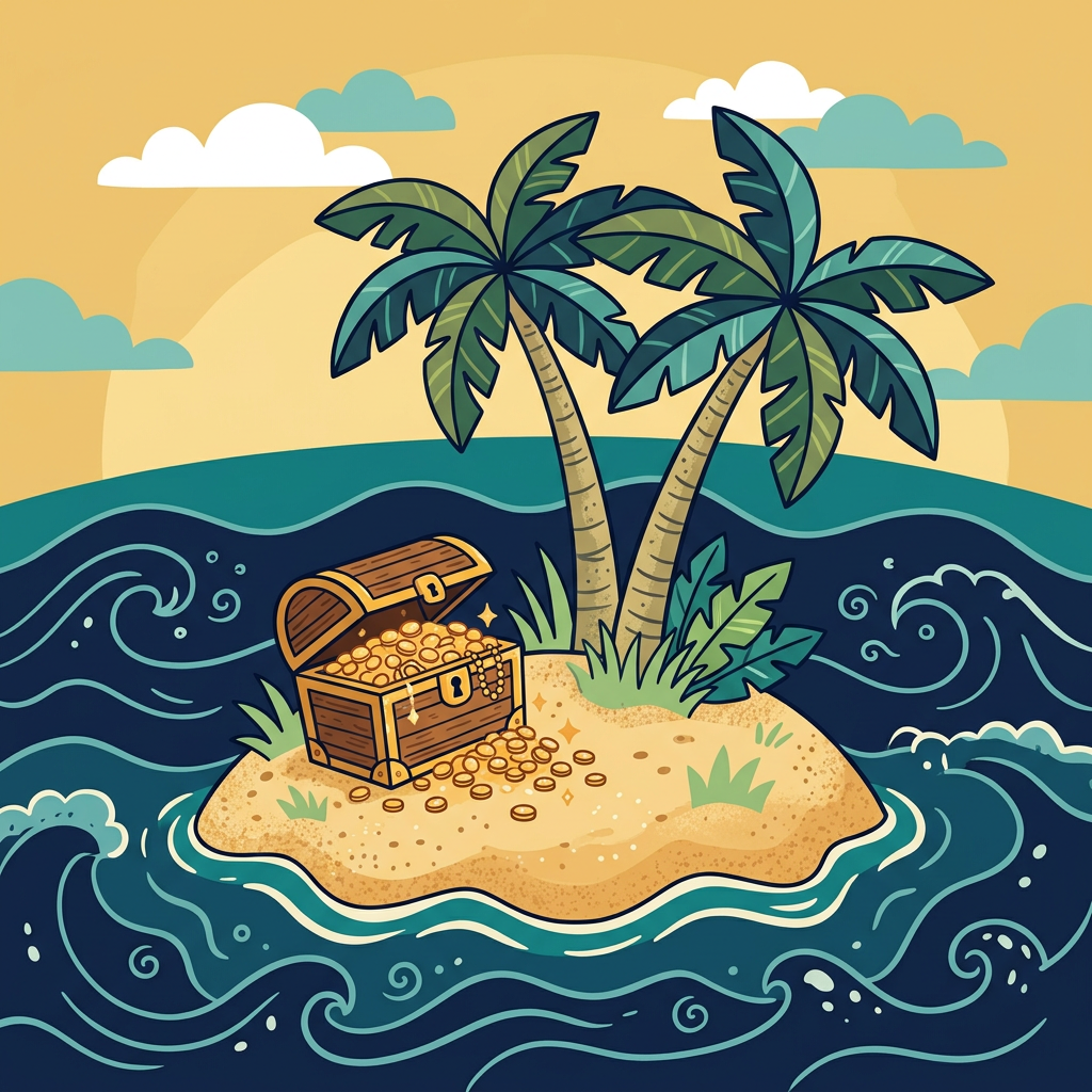 Illustration de repère : une île tropicale